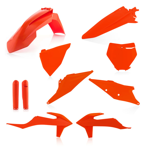 KTM FULL PLASTIC KIT - ORANGE - SX125-250, SX-F250-450, XC-F250-450: 19-20, XC250/300: 19, XC250tpi/300tpi: 20 - Acerbis